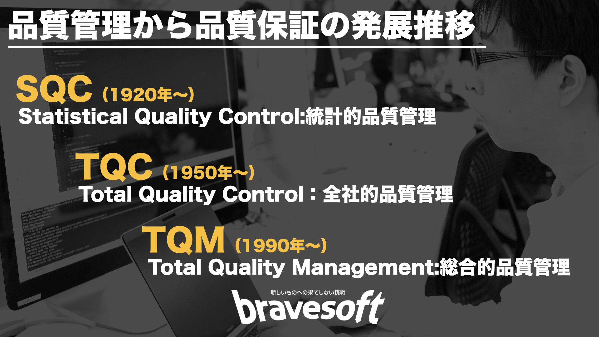 品質管理から品質保証の発展推移｜bravesoft